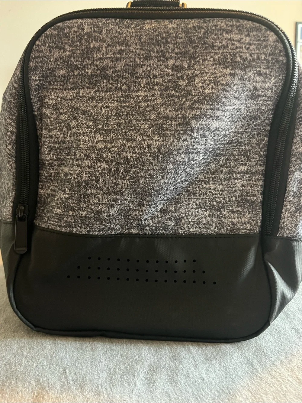 adidas Gray Heather Duffel Bag with Black Logo